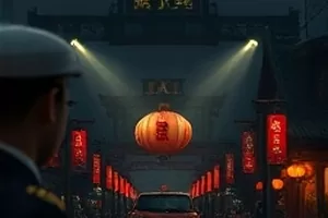 《第七码头》悬疑短片封面，雨夜码头